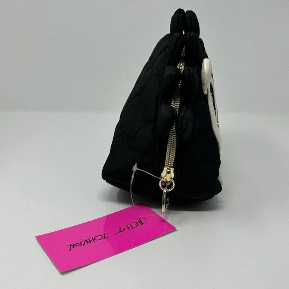 Betsey Johnson Pink Hedgehog Kitsch Cosmetic Pencil Travel Bag New with Tag - Picture 9 of 16